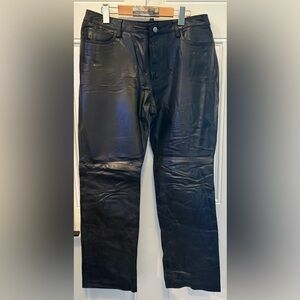 Women’s Black Leather Jeans
